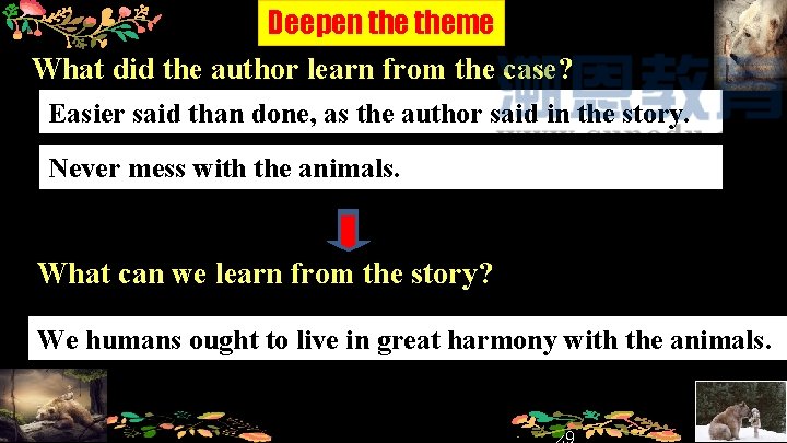 Deepen theme What did the author learn from the case? Easier said than done,