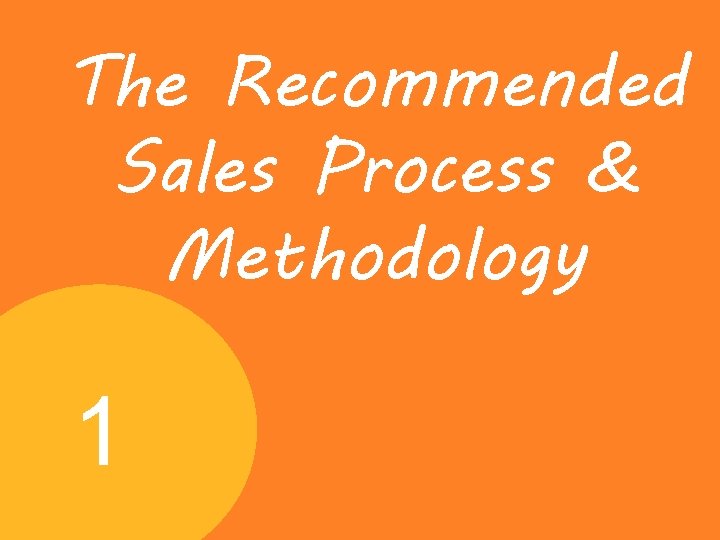 The Recommended Sales Process & Methodology 1 