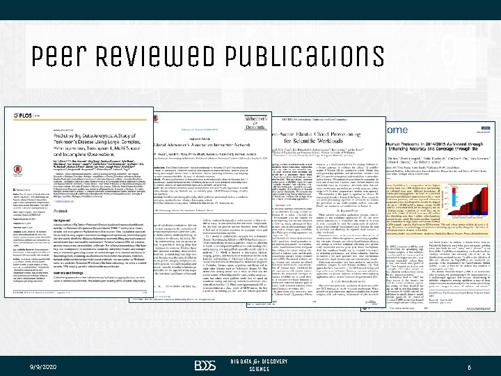 Peer Reviewed Publications 9/9/2020 BIG DATA for DISCOVERY SCIENCE 6 