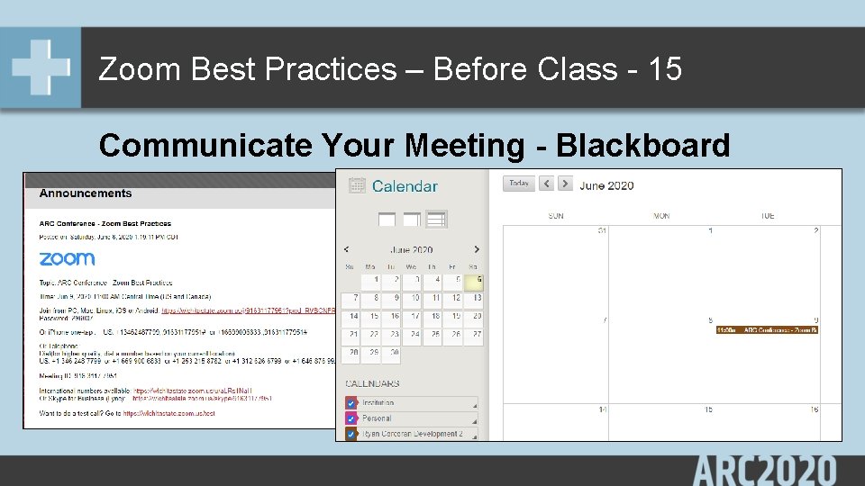 Zoom Best Practices – Before Class - 15 Communicate Your Meeting - Blackboard 