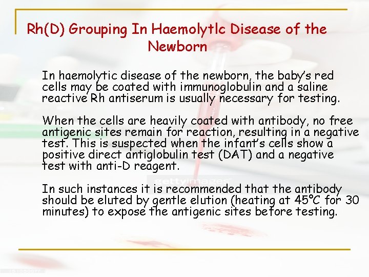 Rh(D) Grouping In Haemolytlc Disease of the Newborn In haemolytic disease of the newborn, Rh(D) Grouping In Haemolytlc Disease of the Newborn In haemolytic disease of the newborn,