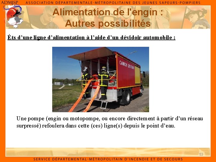 Alimentation de l'engin : Autres possibilités Éts d’une ligne d’alimentation à l’aide d’un dévidoir Alimentation de l'engin : Autres possibilités Éts d’une ligne d’alimentation à l’aide d’un dévidoir
