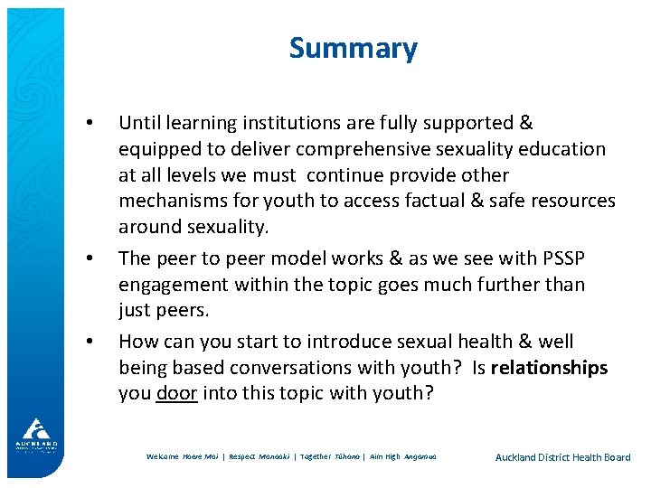 Summary • • • Until learning institutions are fully supported & equipped to deliver