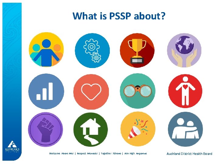 What is PSSP about? Welcome Haere Mai | Respect Manaaki | Together Tūhono |