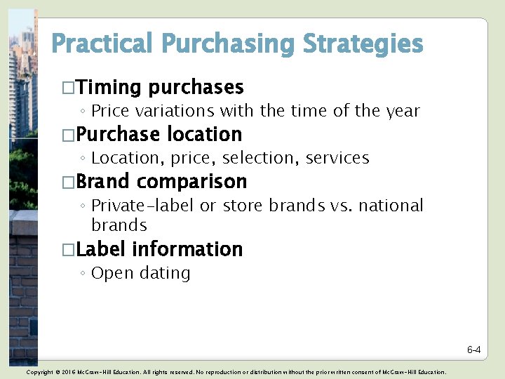 Practical Purchasing Strategies �Timing purchases ◦ Price variations with the time of the year