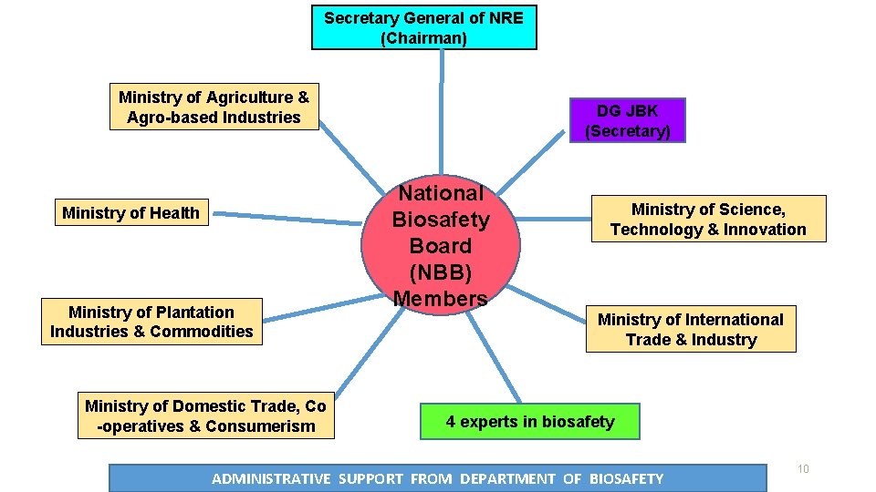 Secretary General of NRE (Chairman) Ministry of Agriculture & Agro-based Industries Ministry of Health