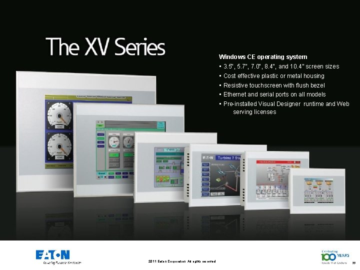 Windows CE operating system • 3. 5", 5. 7", 7. 0", 8. 4", and