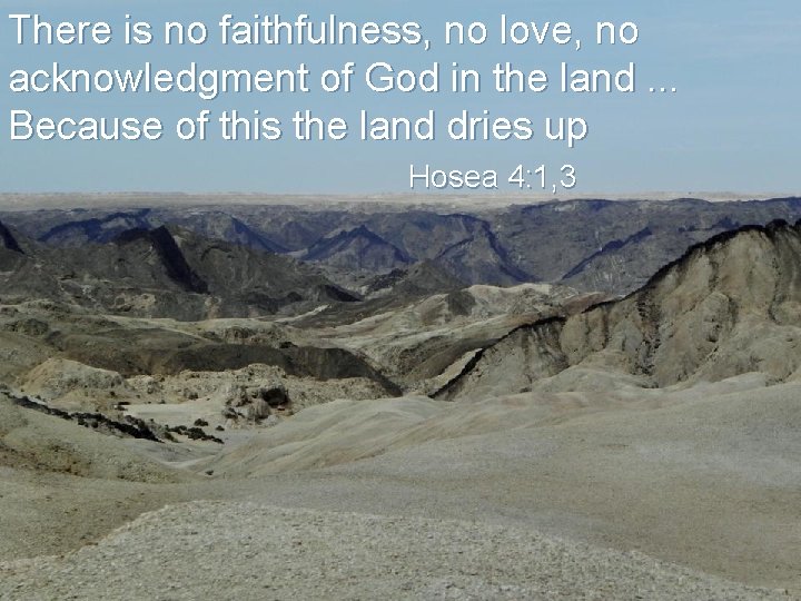 There is no faithfulness, no love, no acknowledgment of God in the land. .