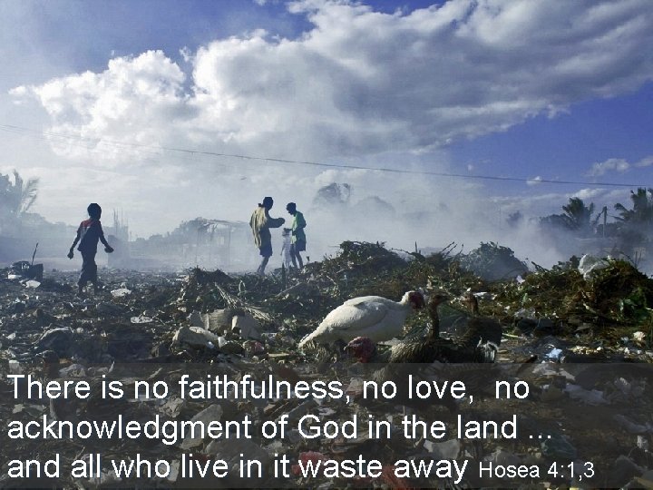 There is no faithfulness, no love, no acknowledgment of God in the land. .