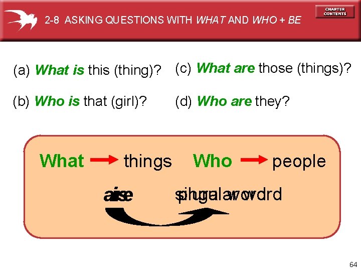 2 -8 ASKING QUESTIONS WITH WHAT AND WHO + BE (a) What is this