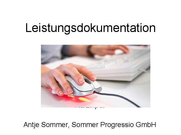 Leistungsdokumentation Kurzinput Antje Sommer, Sommer Progressio Gmb. H 