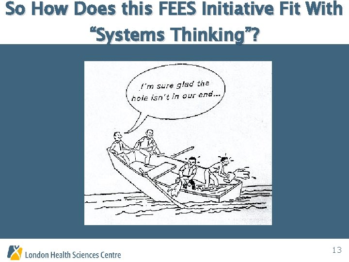 So How Does this FEES Initiative Fit With “Systems Thinking”? 13 