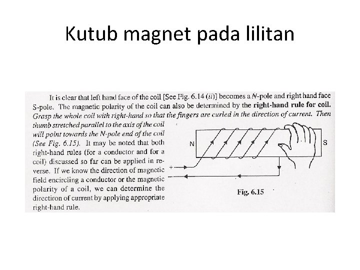 Kutub magnet pada lilitan 