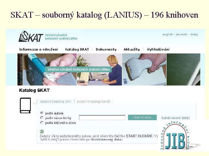 SKAT – souborný katalog (LANIUS) – 196 knihoven 