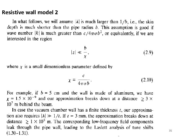 Resistive wall model 2 35 