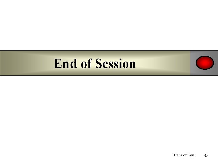 End of Session Transport layer 33 