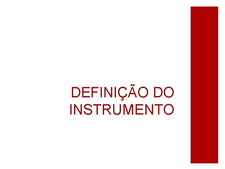DEFINIÇÃO DO INSTRUMENTO 
