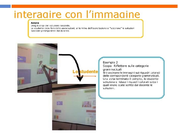 interagire con l’immagine Lo studente 