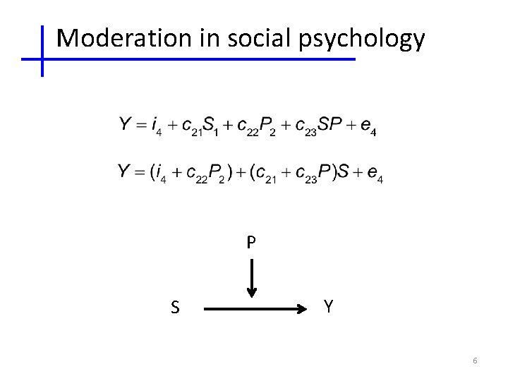 Moderation in social psychology P S Y 6 