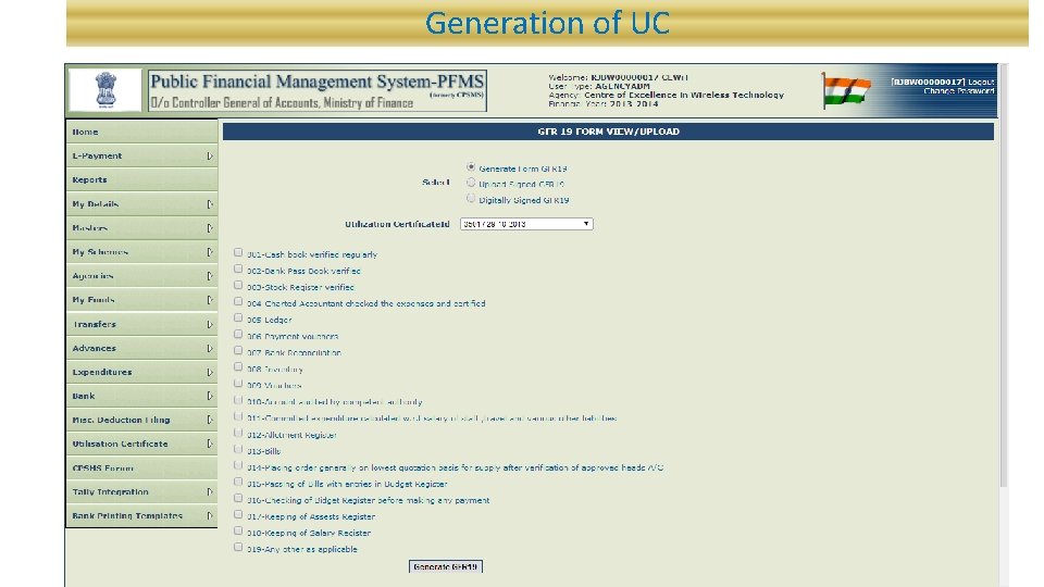 Generation of UC 