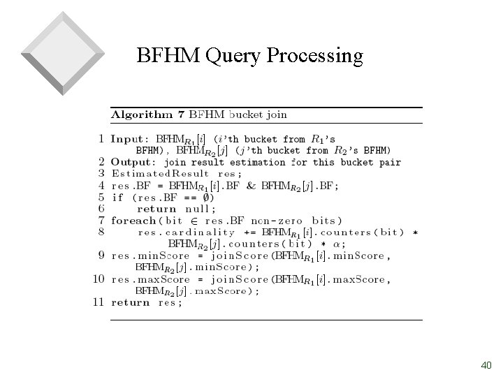 BFHM Query Processing 40 