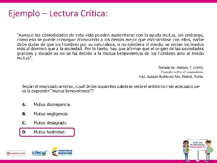 Ejemplo – Lectura Crítica: 