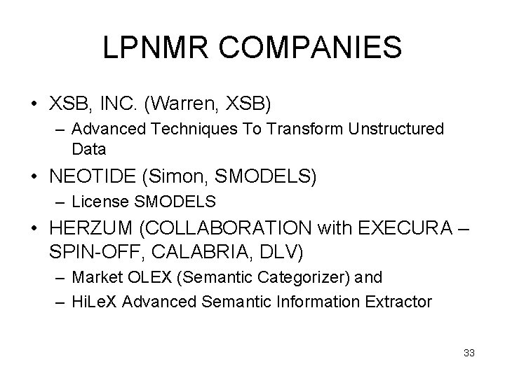 LPNMR COMPANIES • XSB, INC. (Warren, XSB) – Advanced Techniques To Transform Unstructured Data