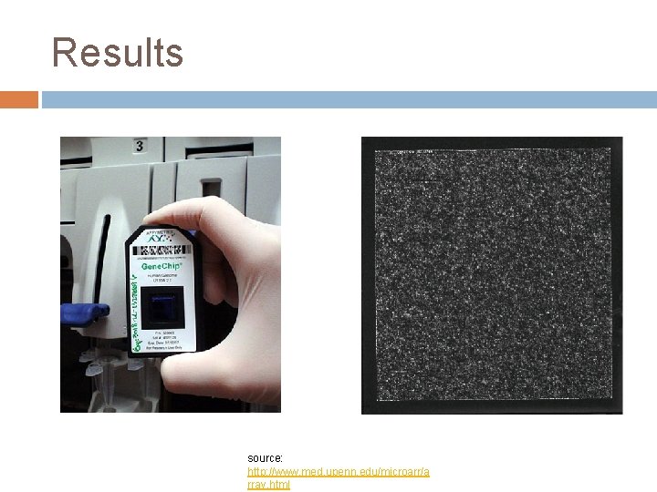 Results source: http: //www. med. upenn. edu/microarr/a rray. html 