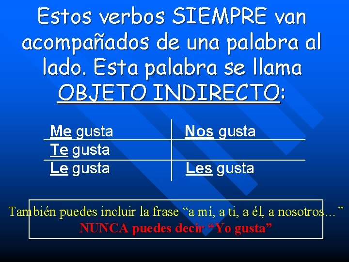 Estos verbos SIEMPRE van acompañados de una palabra al lado. Esta palabra se llama