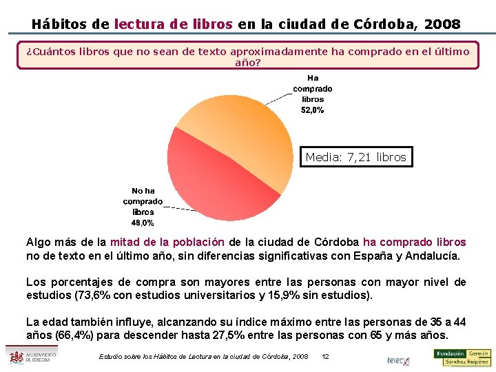 Hábitos de lectura de libros en la ciudad de Córdoba, 2008 ¿Cuántos libros que