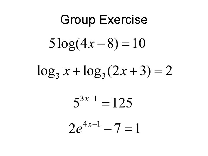 Group Exercise 