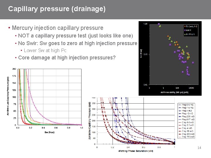 Capillary pressure (drainage) • Mercury injection capillary pressure • NOT a capillary pressure test