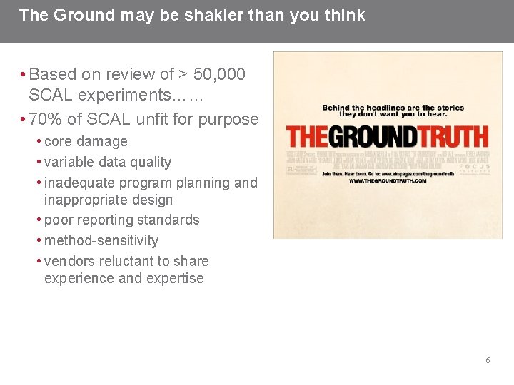 The Ground may be shakier than you think • Based on review of >