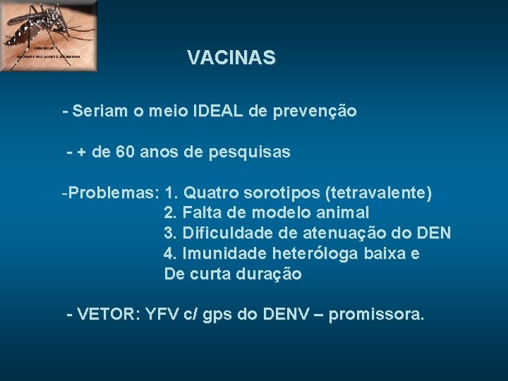 VACINAS - Seriam o meio IDEAL de prevenção - + de 60 anos de