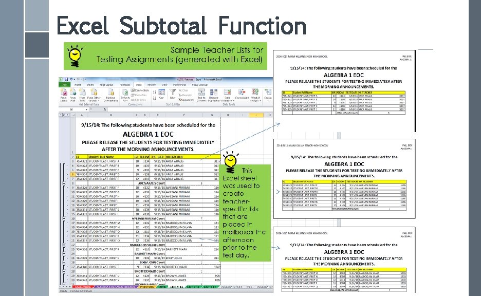 Excel Subtotal Function 