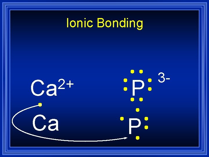 Ionic Bonding 2+ Ca P 3 - Ionic Bonding 2+ Ca P 3 -