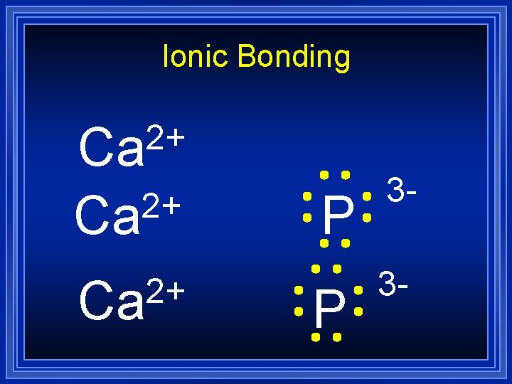 Ionic Bonding 2+ Ca P 3 - Ionic Bonding 2+ Ca P 3 -