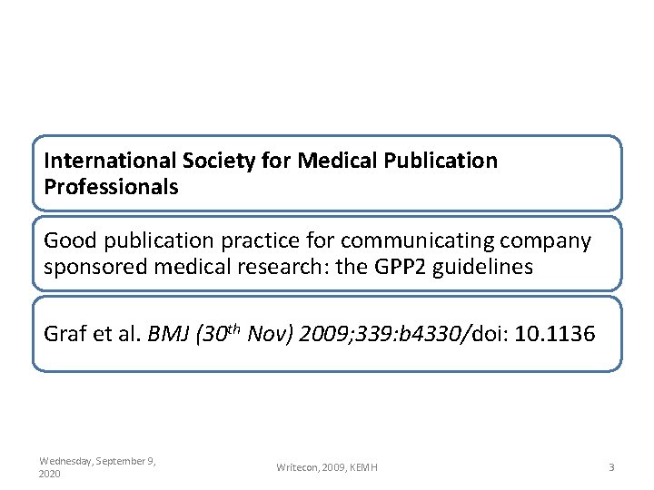 International Society for Medical Publication Professionals Good publication practice for communicating company sponsored medical