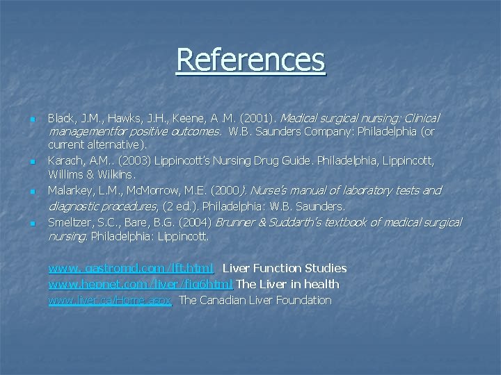 References n n Black, J. M. , Hawks, J. H. , Keene, A. M.