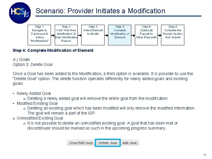 Scenario: Provider Initiates a Modification Step 1 Navigate to Dashboard & Select “Modifications” Step