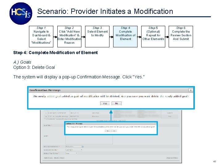 Scenario: Provider Initiates a Modification Step 1 Navigate to Dashboard & Select “Modifications” Step