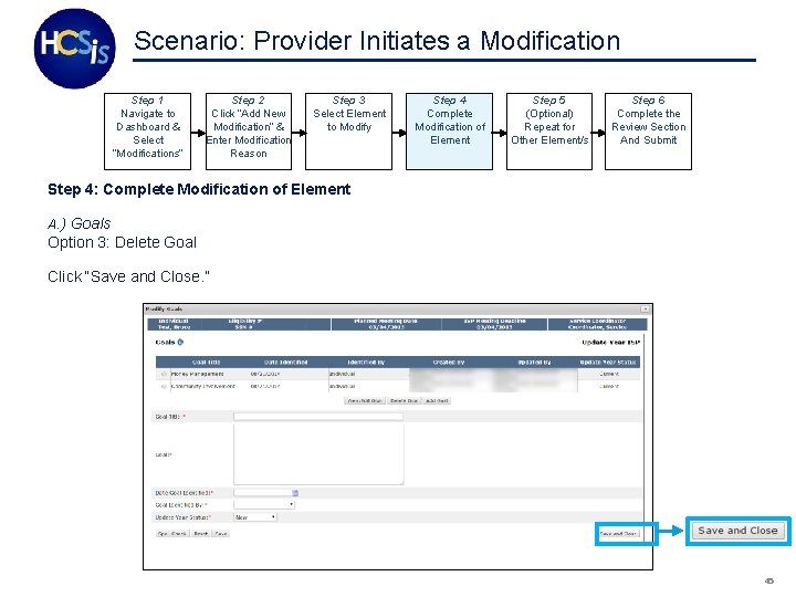 Scenario: Provider Initiates a Modification Step 1 Navigate to Dashboard & Select “Modifications” Step