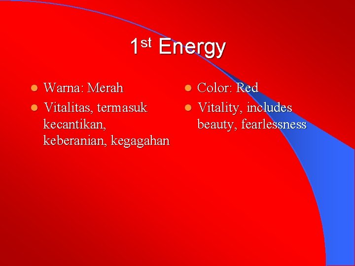 1 st Energy Warna: Merah l Color: Red l Vitalitas, termasuk l Vitality, includes 1 st Energy Warna: Merah l Color: Red l Vitalitas, termasuk l Vitality, includes