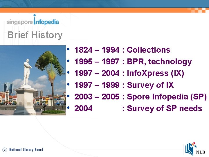 Brief History • • • 1824 – 1994 : Collections 1995 – 1997 :