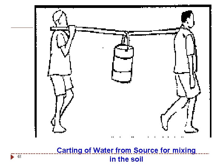 43 Carting of Water from Source for mixing in the soil 