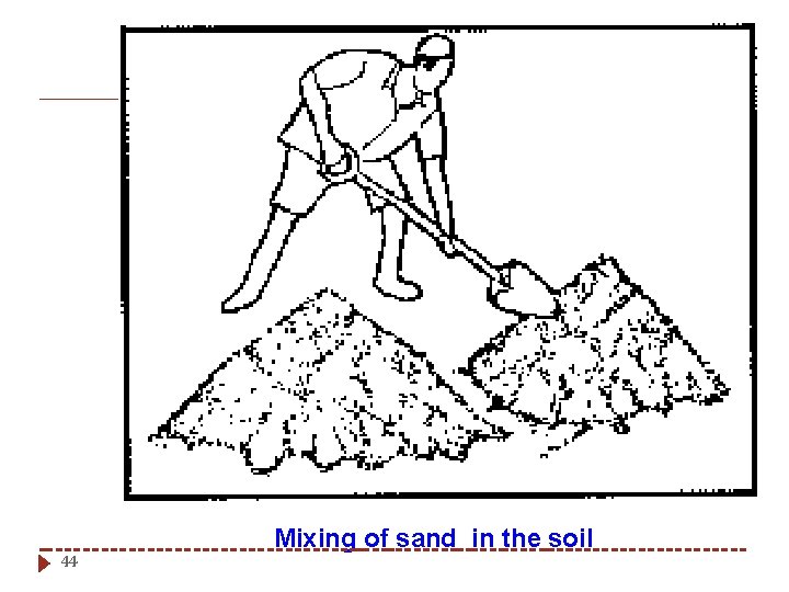 44 Mixing of sand in the soil 