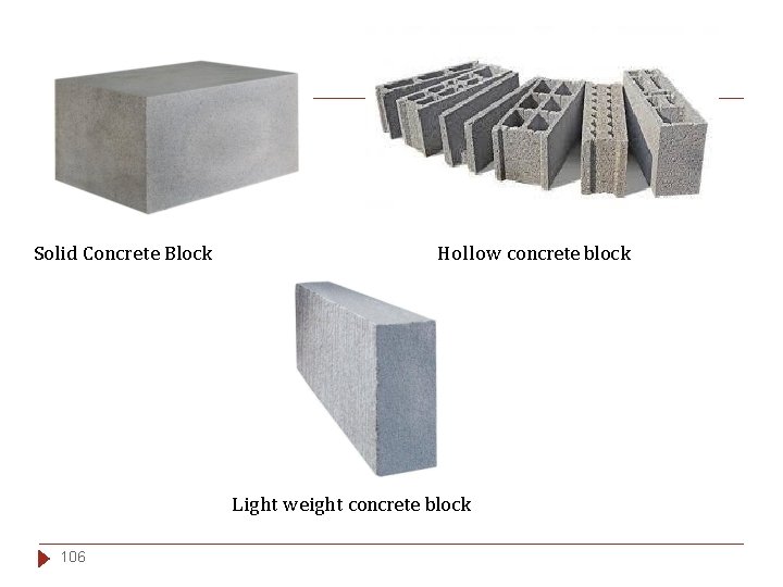 Solid Concrete Block Hollow concrete block Light weight concrete block 106 