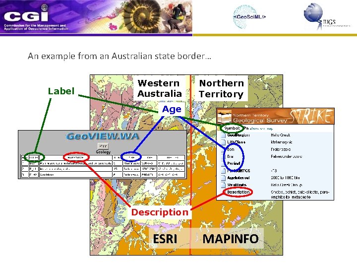 An example from an Australian state border… Label Western Australia Northern Territory Age Description