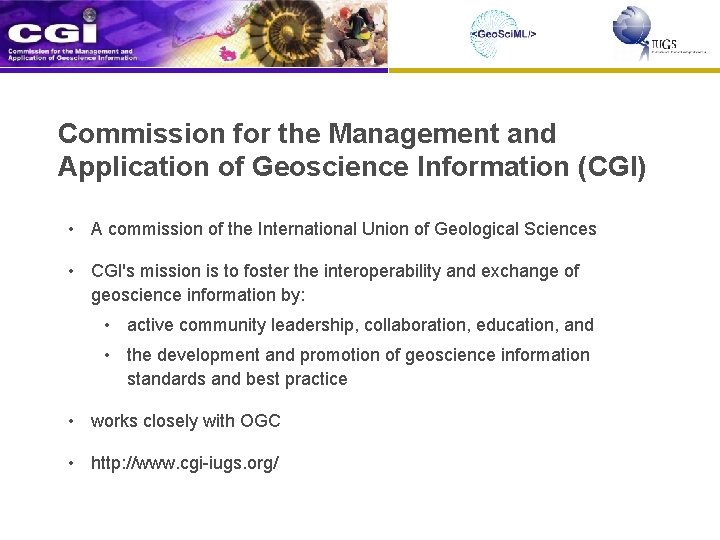 Commission for the Management and Application of Geoscience Information (CGI) • A commission of