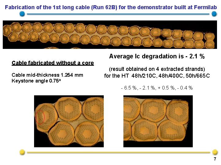 Fabrication of the 1 st long cable (Run 62 B) for the demonstrator built